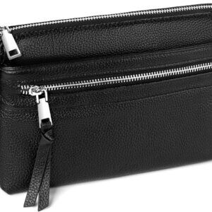 Small Genuine Leather Crossbody Purse Bags for Women, Multi Pockets Shoulder Han